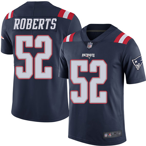 New England Patriots Football 52 Rush Vapor Limited Navy Blue Men Elandon Roberts NFL Jersey